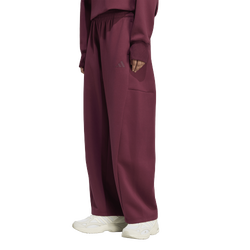 Dames Broeken - adidas Soft Lux Winter Knit Barrel Joggers - Maroon-Maroon
