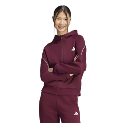 Donna Hoodies - adidas Stadium Small Logo Full Zip Hoodie - Maroon-Maroon