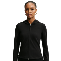 Women Track Tops - Nike Sportswear Long-sleeve Full-zip Top - Black-Black