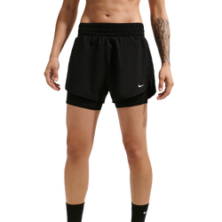 Women Shorts - Nike One Dri-fit High-waisted 2-In-1 Shorts - Black-White