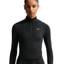 Women Track Tops - Nike One Fitted Dri-fit 1/4-Zip Mid Layer Top - Black-White