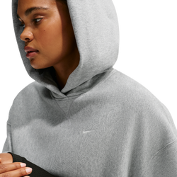 Dames Hoodies - Nike Studio Fleece Heavy Weight Oversize Hoodie - Dark Grey Heather-Sail