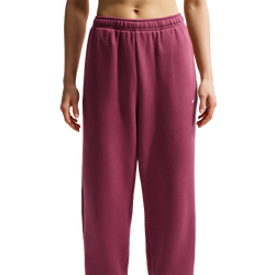 Dames Broeken - Nike Studio Fleece High-rise Oversize Trousers - Pink Smoke-Sail