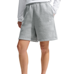Dames Korte Broeken - Nike Studio Fleece Oversized High-rise Shorts - Dark Grey Heather-Sail
