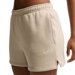 Women Shorts - Nike Studio Fleece Medium Weight Mid-rise Shorts - Cream Ii-Sail