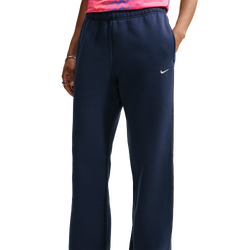 Women Pants - Nike Studio Fleece Mid-rise Open-hem Trousers - Midnight Navy-Sail