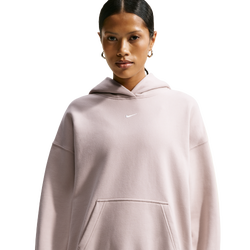 Women Hoodies - Nike Studio Fleece Oversized Pullover Hoodie - Cream Ii-Sail