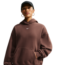 Women Hoodies - Nike Studio Fleece Oversized Pullover Hoodie - Cacao Wow-Sail