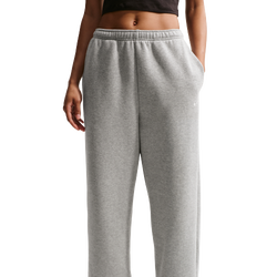 Women Pants - Nike Studio Fleece High-rise Oversize Trousers - Dark Grey Heather-Sail