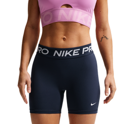 Women Leggings - Nike Pro 365 Mid-rise Shorts - Midnight Navy-White