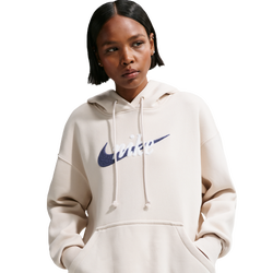 Dames Hoodies - Nike Sportswear Phoenix Fleece Oversized Hoodie - Light Orewood Brown-Mystic Navy