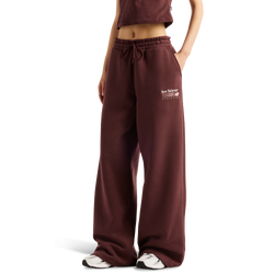Dames Broeken - New Balance Trackside Fleece Pant - Cherry Leather-Cherry Leather
