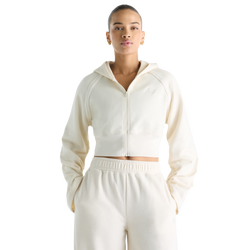 Dames Hoodies - New Balance Brushed Coastal Fleece Full Zip - Linen-Linen