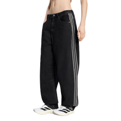 Dames Broeken - adidas High Rise Barrel Leg Denim Pant - True Black Denim-True Black Denim