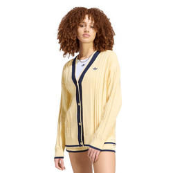 Mujer Sweatshirts - adidas Cable Knit Cardigan - Warm Vanilla-Warm Vanilla