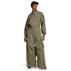 Women Jumpsuits - adidas Loose Jumpsuit - Olive Strata-Olive Strata