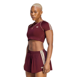 Dames T-Shirts - adidas Originals Sport Superstar Bra Tee - Maroon-Maroon