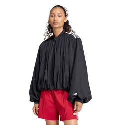 Dames Tracksuits - adidas Satin Pleated Track Top - Black-Black