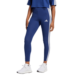Femme Leggings - adidas Essentials 3-Stripes Cotton Leggings - Dark Blue-White