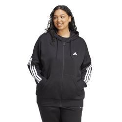 Damen Hoodies - adidas Essentials 3-Stripes Hoodie Plus Size - Black-White