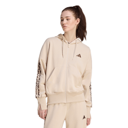 Dames Track Tops - adidas Essentials Animal Print Track Top - Crystal Linen-Multicolor
