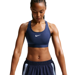 Women Sport Bras/Sport Vests - Nike Swoosh Medium-support Padded Sports Bra - Midnight Navy-White