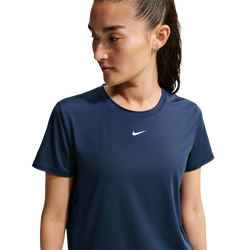 Women T-Shirts - Nike One Dri-fit Short-sleeve Top - Midnight Navy-White