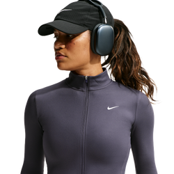 Women Jackets - Nike One Fitted Dri-fit Full-zip Jacket - Gridiron-White