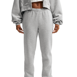 Dames Broeken - Nike Studio Fleece Mid-rise Cuffed Trousers - Dark Grey Heather-Sail