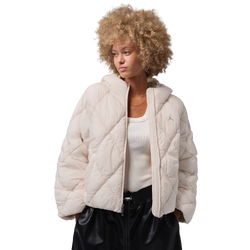 Women Jackets - Jordan Brooklyn Puffer Jacket - Pearl White-Pearl White