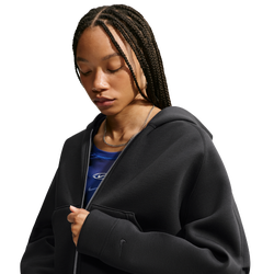 Dames Hoodies - Nike Article Fleece Oversized Full-zip Hoodie - Black-Ice Silver