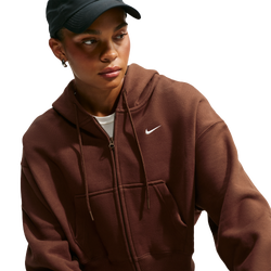 Dames Hoodies - Nike Studio Fleece Full-zip Cropped Hoodie - Cacao Wow-Sail