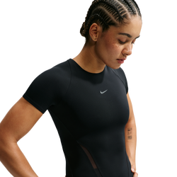 Dames T-Shirts - Nike Universa Mesh Short-sleeve Top - Black-Anthracite