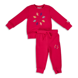 Baby Tracksuits - adidas Girls Adicolor Bold Crew Suit - Bold Pink-Bold Pink
