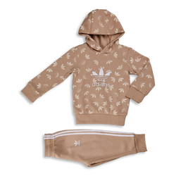 Baby Tracksuits - adidas Adicolor All Over Printed Trefoil Hooded Suit - St Pale Nude-St Pale Nude