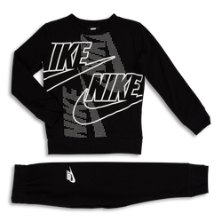 Baby Tracksuits - Nike Sportswear Double Futura  Crew Suit - Black-Black