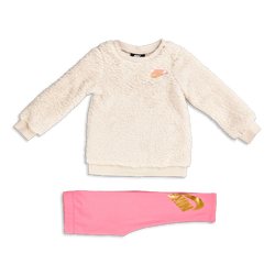 Baby Tracksuits - Nike Sherpa Lurex - White-Pink-Pink