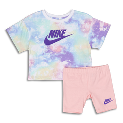 Baby Tracksuits - Nike Girls Sportswear  Short Summer Set - Arctic Punch-Arctic Punch