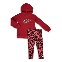Baby Tracksuits - Nike Girls Sportswear Leo Hooded - Pomegranate-Archaeo Pink