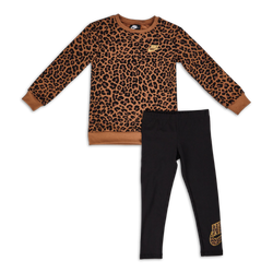 Baby Tracksuits - Nike Girls Sportswear Leo Crew Legging - Black-Brown