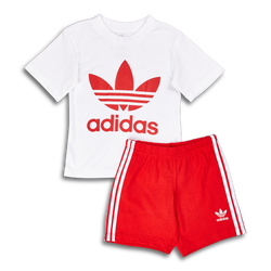 Baby Tracksuits - adidas Adicolor  Summer Set - White-Vivid Red