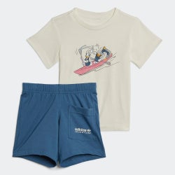 Baby Tracksuits - adidas Originals Mickey Mouse Summer Set - Off White-Altered Blue