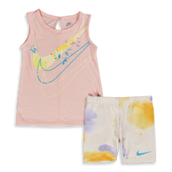 Bebes Tracksuits - Nike Swoosh Aop - Coconut Milk-Pink Bloom