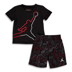 Baby Tracksuits - Jordan Air - Black-Gym Red