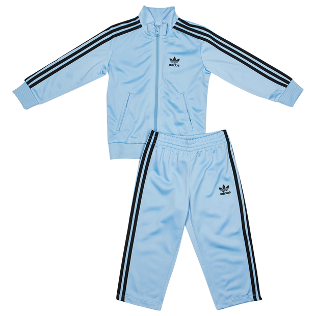 Adidas Firebird Trainingspakken Baby - Blauw - Maat 81 - 86 CM - Poly Tricot