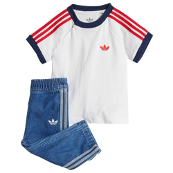 Bebes Tracksuits - adidas Denim Trefoil - Medium Blue Denim-White