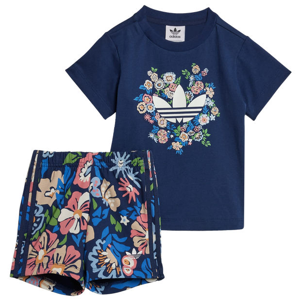 Image of Adidas Originals X Liberty London Shorts And Tee unisex Tute da ginnastica - Blu - Jersey di cotone - Foot Locker035