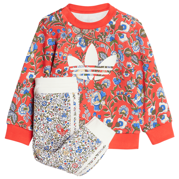 Image of Adidas Originals X Liberty London Crew Set Kids unisex Tute da ginnastica - Rosso - Poly Mesh - Foot Locker035