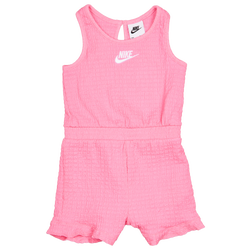 Baby Tracksuits - Nike Textured Romper - Pink Glow-White