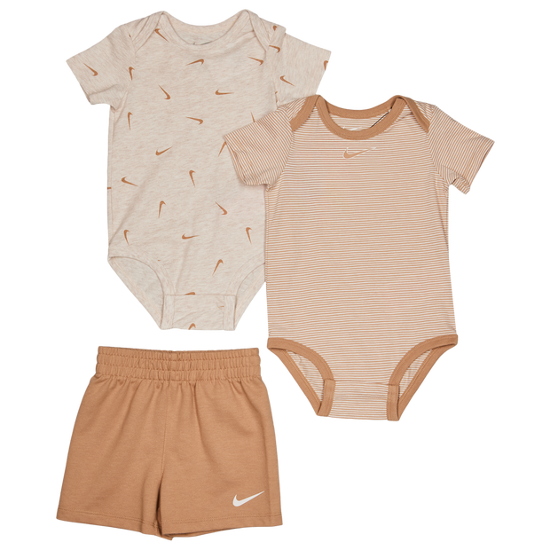 Nike Essentials Stripe Swooshfetti Unisex Tracksuits - White - Size 6 Months - Cotton Jersey